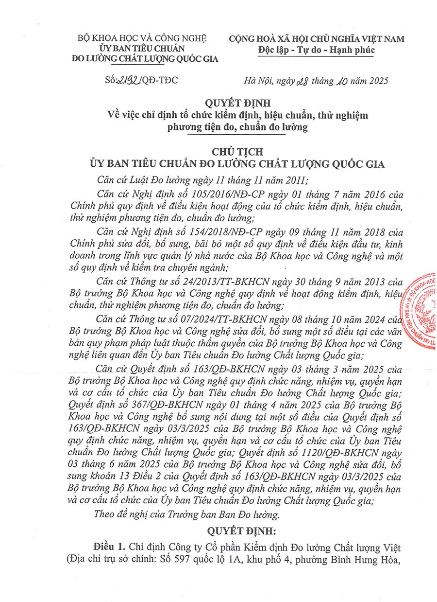 quatest-viet-quyet-dinh-ve-viec-chi-dịnh-to-chuc-kiem-dinh-hieu-chuan-thu-nghiem-phuong-tien-do-chuan-do-luong