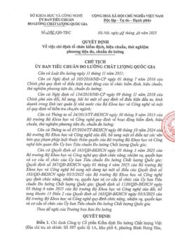 Quyết Định Chỉ Định Tổ Chức Kiểm Định, Hiệu Chuẩn