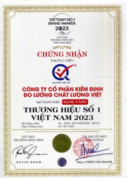 Chứng Nhận Thương Hiệu Số 1 Việt Nam 2023